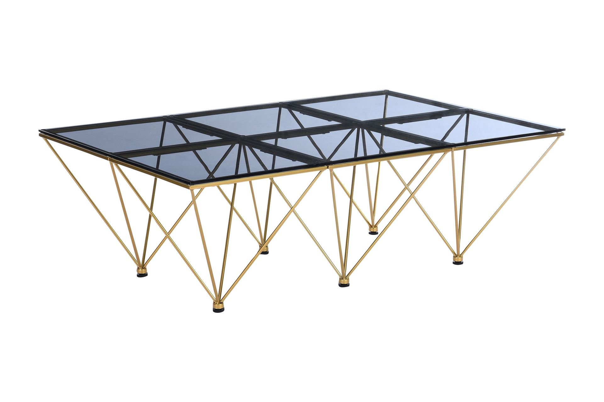 Crystal Sofabord 120 cm - Røykfarget glass/Messing - Møbler - Bord - Sofabord