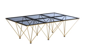 Crystal Sofabord 120 cm - Røykfarget glass/Messing - Møbler - Bord - Sofabord