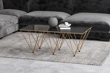 Crystal Sofabord 120 cm - Røykfarget glass/Messing - Møbler - Bord - Sofabord