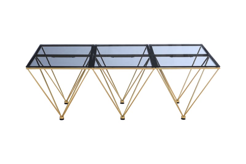 Crystal Sofabord 120 cm - Røykfarget glass/Messing - Møbler - Bord - Sofabord