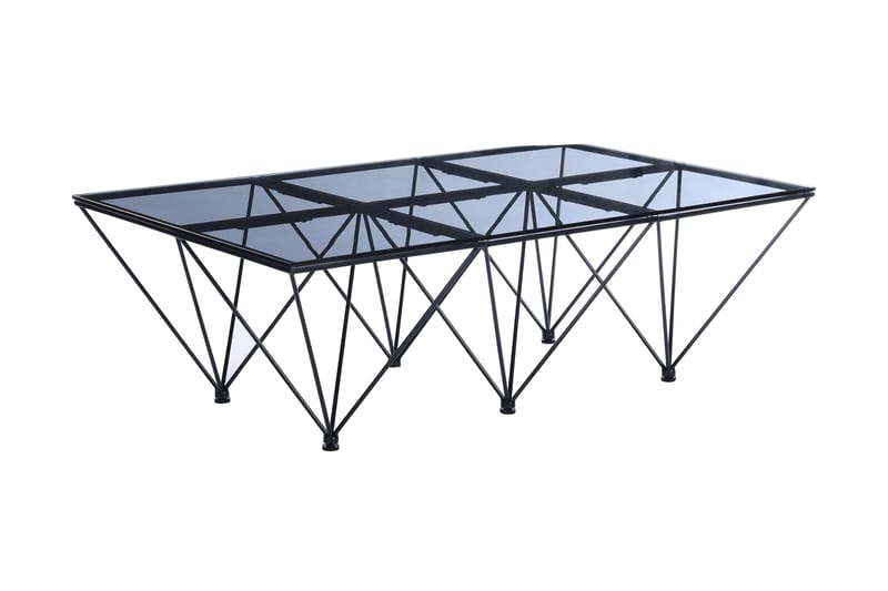 Crystal Sofabord 120 cm - Røykfarget glass/Svart - Møbler - Bord - Sofabord