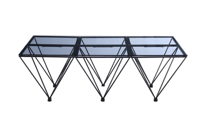 Crystal Sofabord 120 cm - Røykfarget glass/Svart - Møbler - Bord - Sofabord