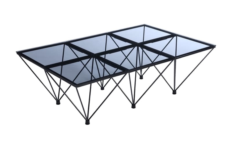 Crystal Sofabord 120 cm - Røykfarget glass/Svart - Møbler - Bord - Sofabord