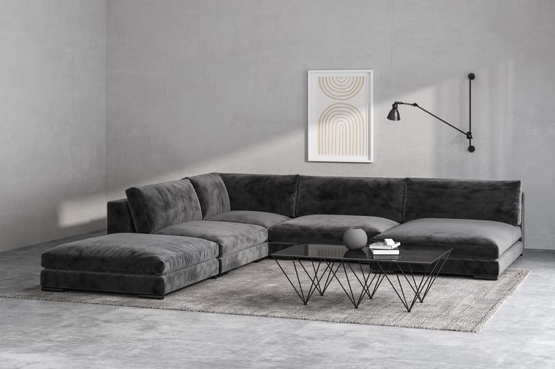 Crystal Sofabord 120 cm - Røykfarget glass/Svart - Møbler - Bord - Sofabord