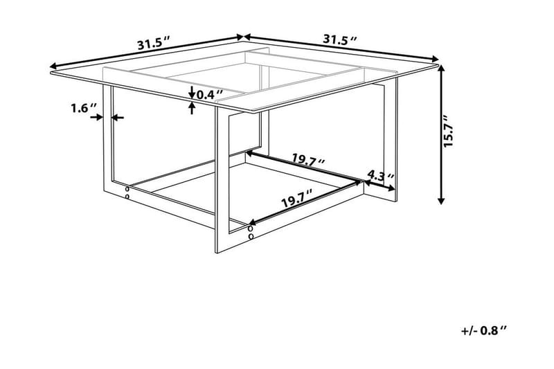 Crystal Sofabord 80 cm - Gull - Møbler - Bord - Sofabord
