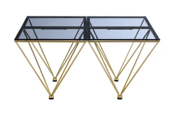 Crystal Sofabord 80 cm - Røykfarget glass/Messing - Møbler - Bord - Sofabord