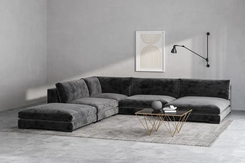 Crystal Sofabord 80 cm - Røykfarget glass/Messing - Møbler - Bord - Sofabord