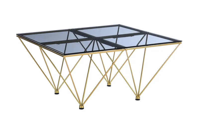 Crystal Sofabord 80 cm - Røykfarget glass/Messing - Møbler - Bord - Sofabord