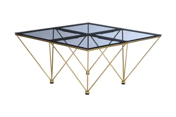 Crystal Sofabord 80 cm - Røykfarget glass/Messing - Møbler - Bord - Sofabord