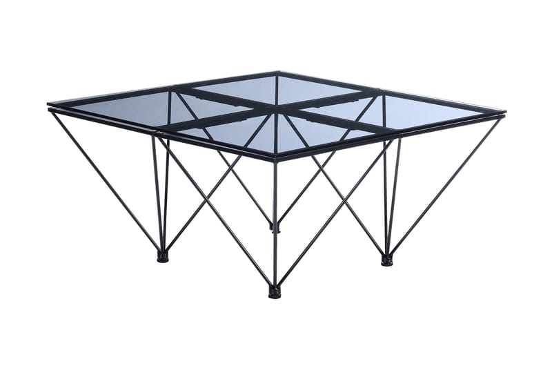 Crystal Sofabord 80 cm - Røykfarget glass/Svart - Møbler - Bord - Sofabord