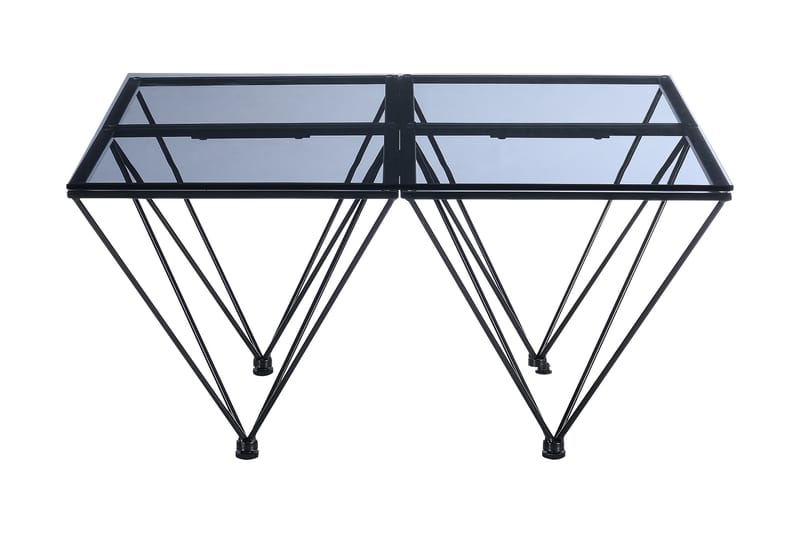 Crystal Sofabord 80 cm - Røykfarget glass/Svart - Møbler - Bord - Sofabord