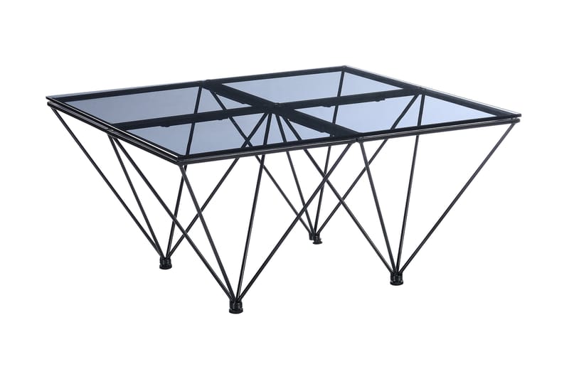 Crystal Sofabord 80 cm - Røykfarget glass/Svart - Møbler - Bord - Sofabord