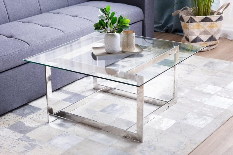Crystal Sofabord 80 cm - Sølv - Sofabord