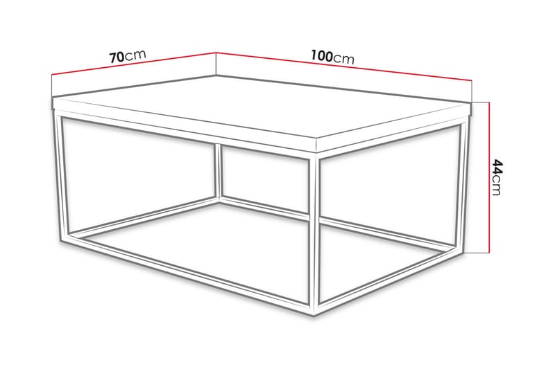 Cubica Sofabord 100 cm - Eikefarge/Svart - Møbler - Bord - Sofabord