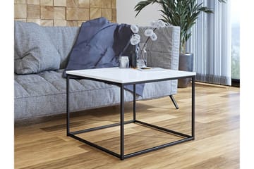 Cubosa Kvadratisk Sofabord 60 cm i Tre og Metall - Hvit|Sort - Møbler - Bord - Sofabord