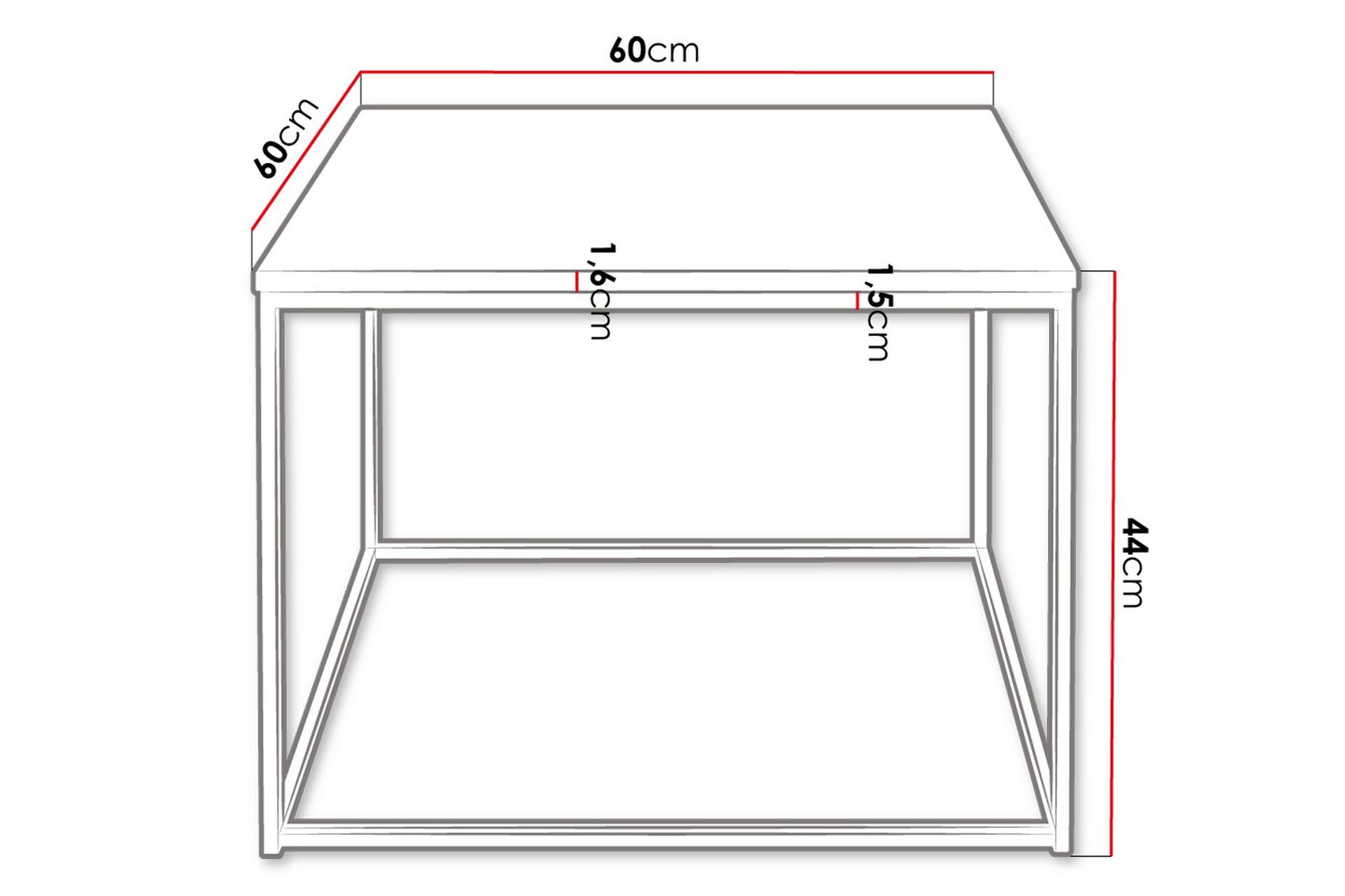 Cubosa Sofabord 60 cm - Hvit/Svart - Møbler - Bord - Sofabord