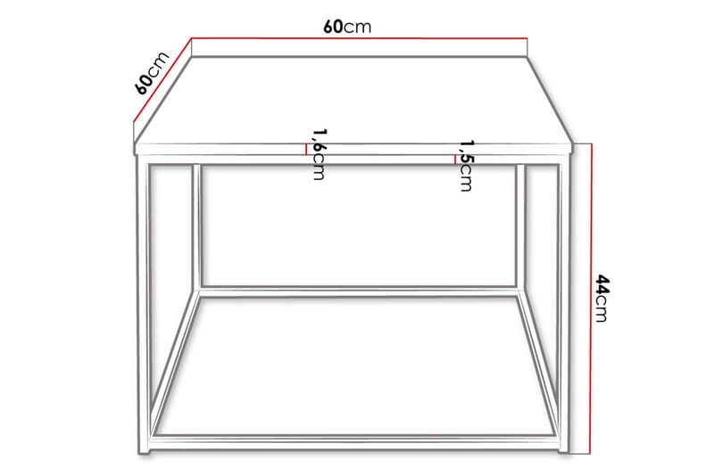 Cubosa Sofabord 60 cm - Hvit/Svart - Møbler - Bord - Sofabord