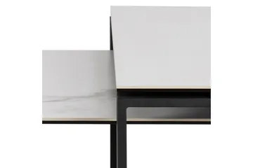 Cynthia Rektangulært Nesting Salongbord 115 cm i Keramikk med Metallben - Hvit - Møbler - Bord - Sofabord