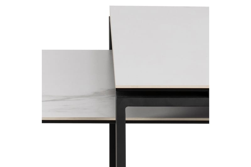Cynthia Rektangulært Nesting Salongbord 115 cm i Keramikk med Metallben - Hvit - Møbler - Bord - Sofabord