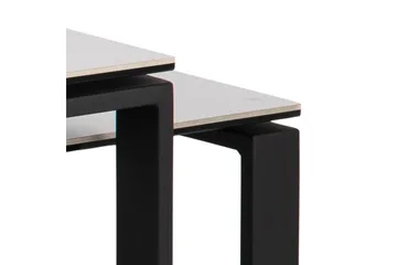Cynthia Rektangulært Nesting Salongbord 115 cm i Keramikk med Metallben - Hvit - Møbler - Bord - Sofabord