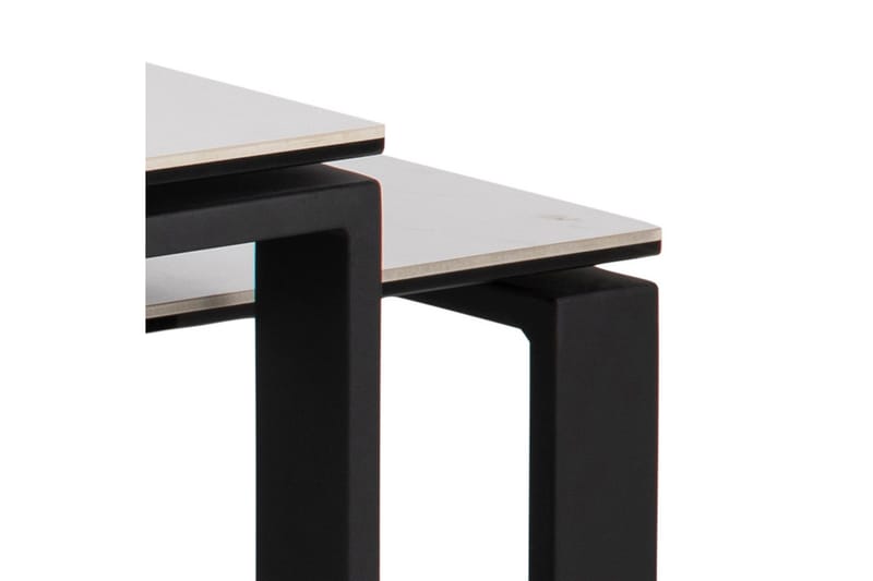 Cynthia Rektangulært Nesting Salongbord 115 cm i Keramikk med Metallben - Hvit - Møbler - Bord - Sofabord