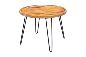 Dannemare Sofabord 60 cm Rundt - Massivt Tre/Svart - Møbler - Bord - Sofabord