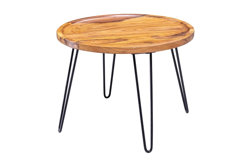 Dannemare Sofabord 60 cm Rundt - Massivt Tre/Svart - Møbler - Bord - Sofabord