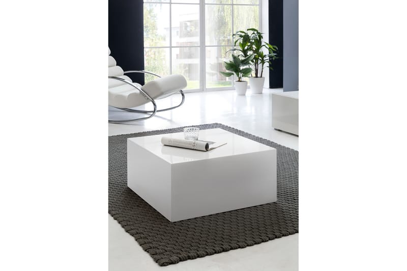 Darey Sofabord 60 cm - Hvit Høyglans - Møbler - Bord - Sofabord