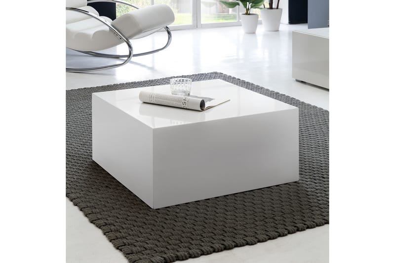 Darey Sofabord 60 cm - Hvit Høyglans - Møbler - Bord - Sofabord