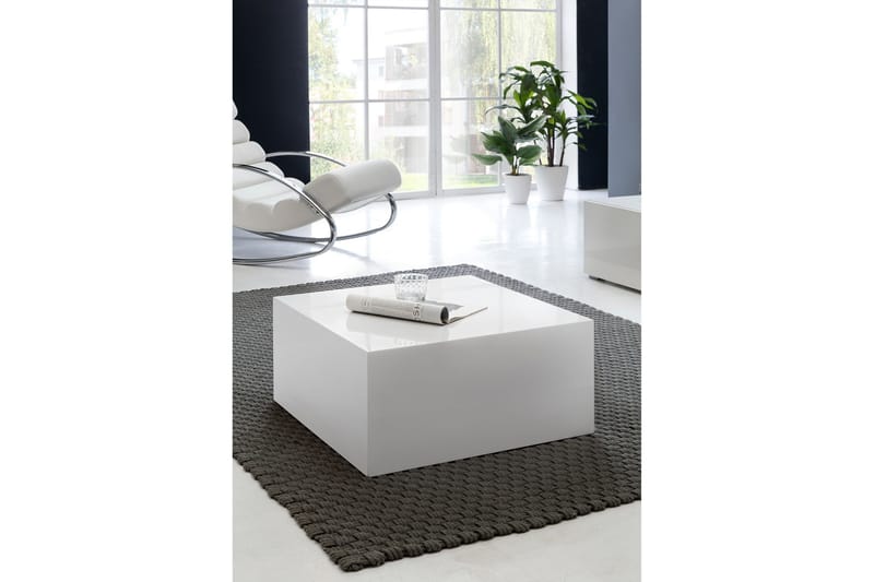 Darey Sofabord 60 cm - Hvit Høyglans - Møbler - Bord - Sofabord