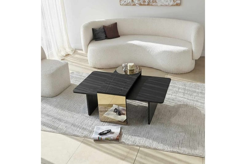 Dasina Sett med bord 105 cm - Svart - Møbler - Bord - Sofabord