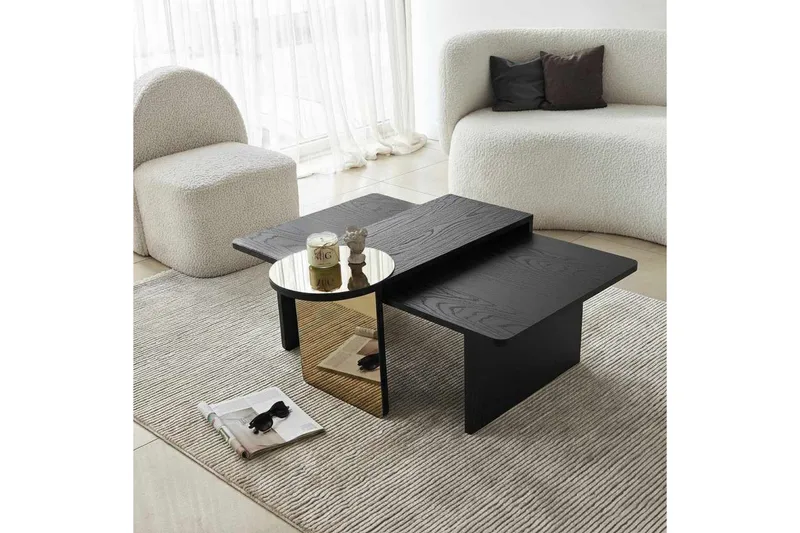 Dasina Sett med bord 105 cm - Svart - Møbler - Bord - Sofabord