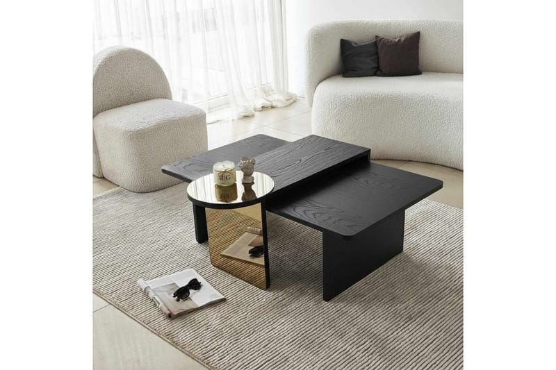 Dasina Sett med bord 105 cm - Svart - Møbler - Bord - Sofabord