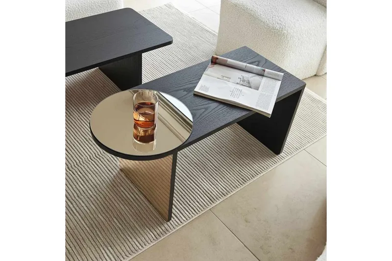 Dasina Sett med bord 105 cm - Svart - Møbler - Bord - Sofabord