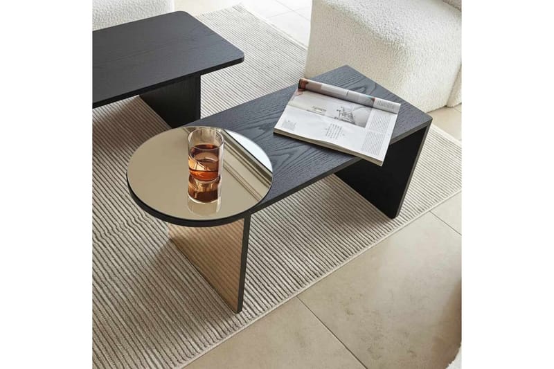 Dasina Sett med bord 105 cm - Svart - Møbler - Bord - Sofabord