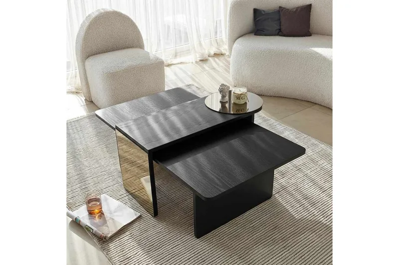 Dasina Sett med bord 105 cm - Svart - Møbler - Bord - Sofabord