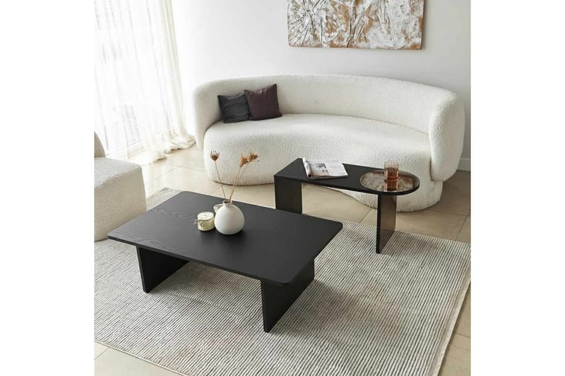 Dasina Sett med bord 105 cm - Svart - Møbler - Bord - Sofabord