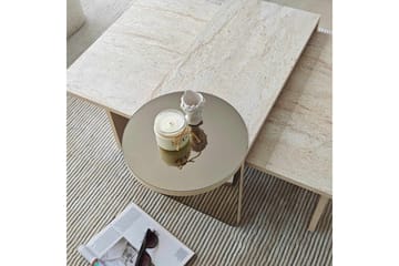 Dasina Sett med bord 105 cm - Travertin - Møbler - Bord - Sofabord