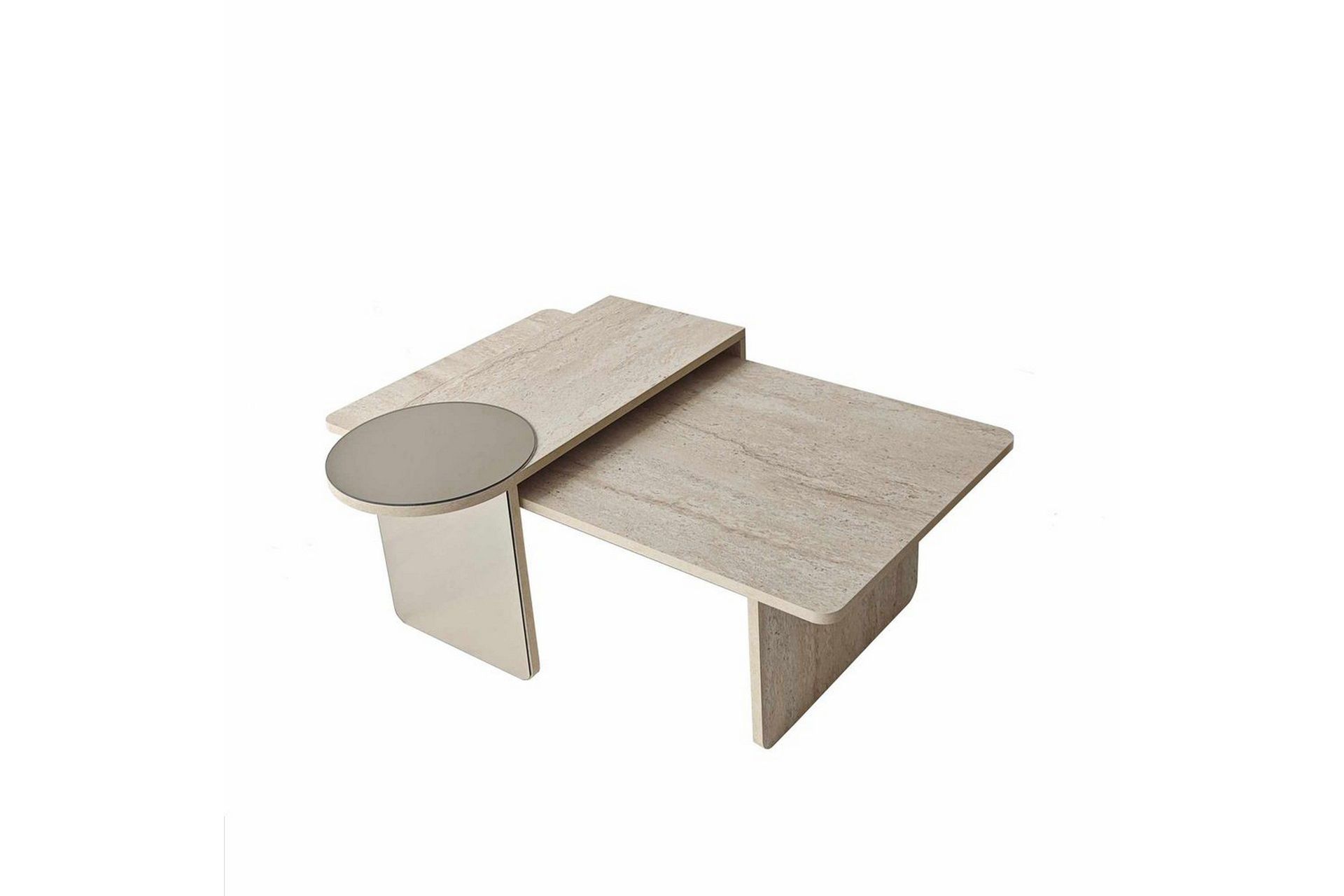 Dasina Sett med bord 105 cm - Travertin