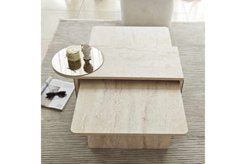 Dasina Sett med bord 105 cm - Travertin - Møbler - Bord - Sofabord