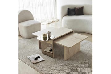 Dasina Sett med bord 105 cm - Travertin - Møbler - Bord - Sofabord