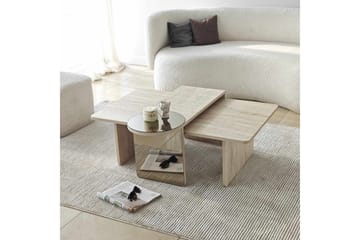 Dasina Sett med bord 105 cm - Travertin - Møbler - Bord - Sofabord