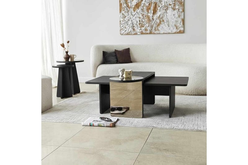 Dasina Sett med bord 82 cm - Svart - Møbler - Bord - Sofabord