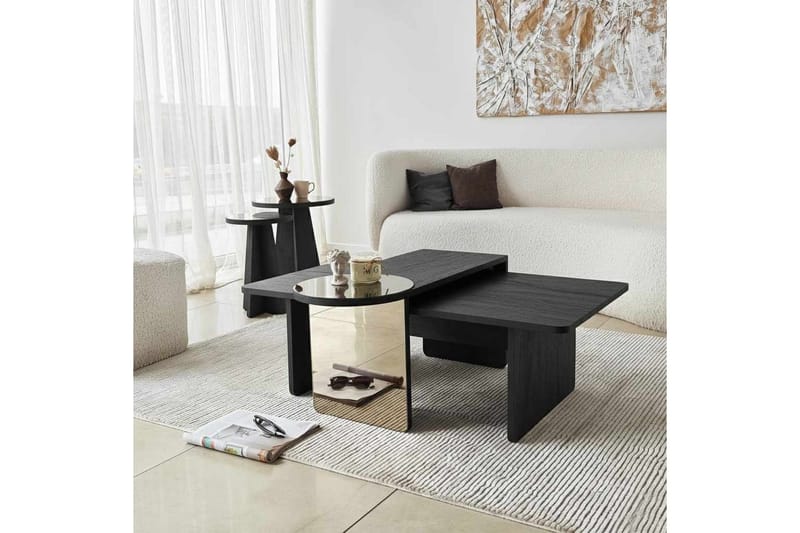 Dasina Sett med bord 82 cm - Svart - Møbler - Bord - Sofabord