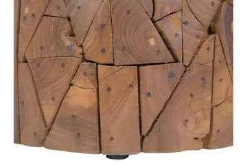 Dawson Rundt Sofabord 30 cm i Teak med Mosaikkmønster - Brun - Møbler - Bord - Sofabord