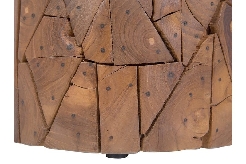 Dawson Rundt Sofabord 30 cm i Teak med Mosaikkmønster - Brun - Møbler - Bord - Sofabord