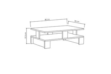 Decorta Sofabord 80 cm med Oppbevaringshylle - Mørkegrå - Møbler - Bord - Sofabord