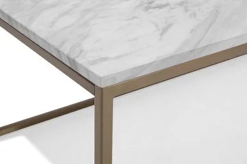 Delano Rektangulært Sofabord 100 cm i Marmor med Metallramme - Hvit - Møbler - Bord - Sofabord