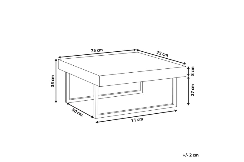 Deluz Sofabord 75 cm - Grå - Møbler - Bord - Sofabord