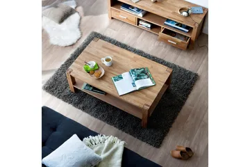 Demottte Sofabord 110 cm med Oppbevaringshylle - Eikefiner - Møbler - Bord - Sofabord